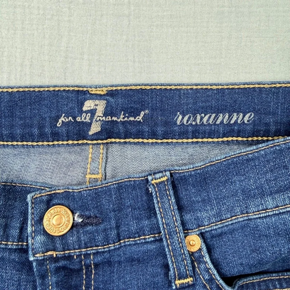 7 For All Mankind Roxanne Slim Illusion‎ Jeans 29 Mid Rise Dark Wash Size 30x31